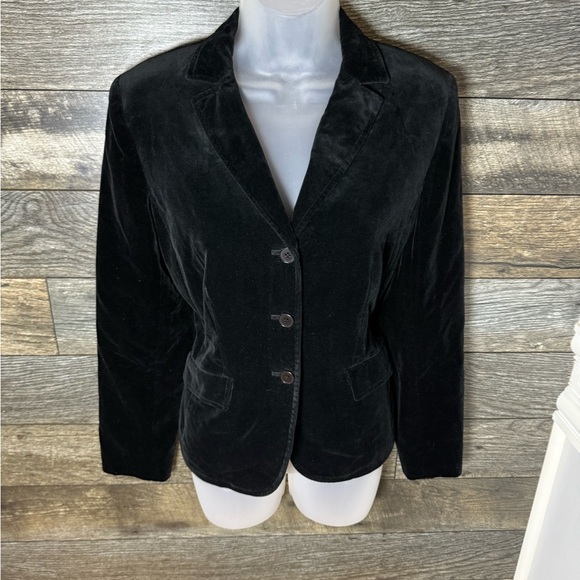 Ann Taylor Black Velour Blazer Size 4 EUC - Picture 3 of 9